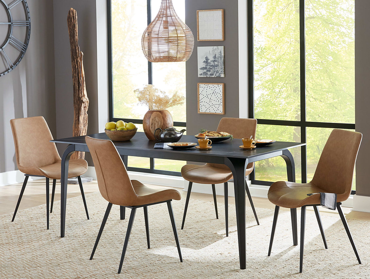 Nicoya - Stone Top And Metal Base Rectangular Dining Table