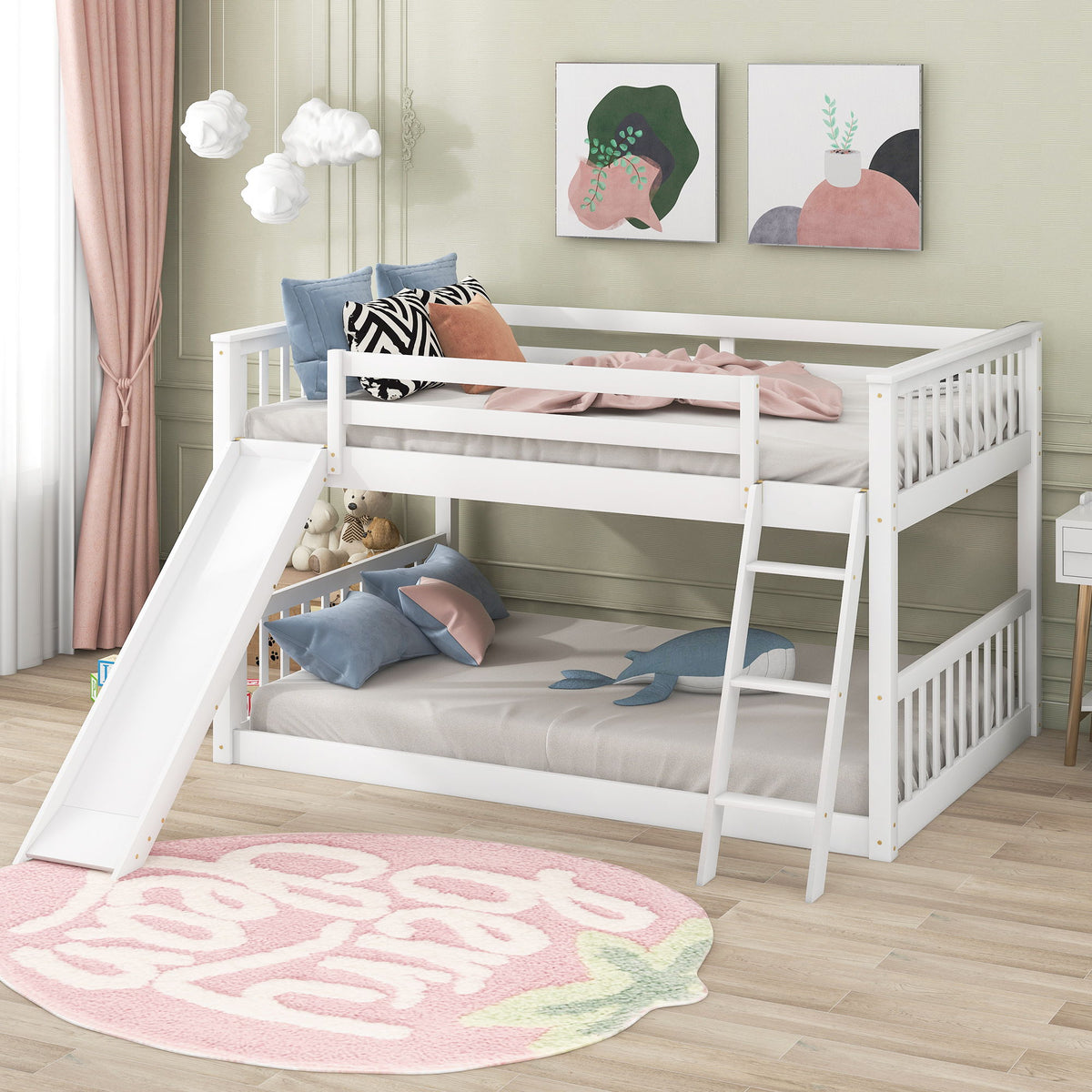Bunk Bed & Convertible Slide And Ladder