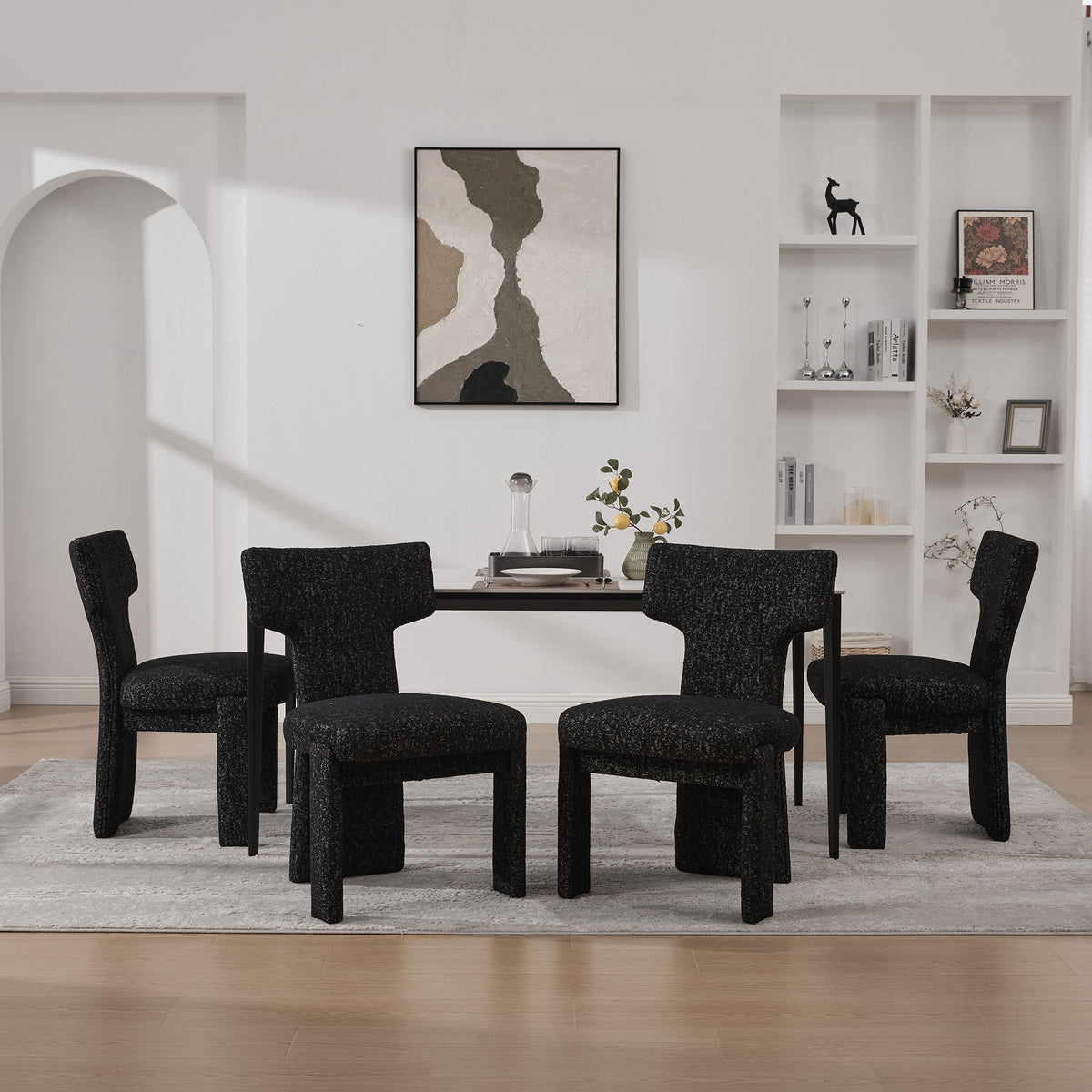 Armless Curved Back Accent Chairs