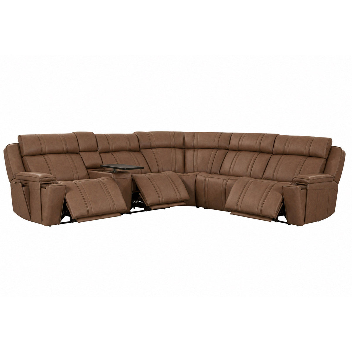 Sausalito - 6 Piece Modular Zero Gravity Power Reclining Sectional with Power Adjustable Headrests - Spice Envy