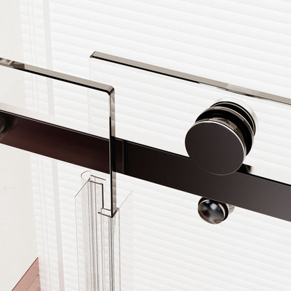 Frameless Single Sliding Shower Door, Sgcc Tempered Glass, Reversible