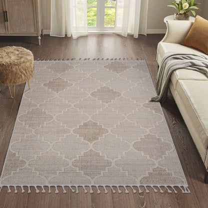 Guros - 6' X 9' Trellis Indoor / Outdoor Area Rug - Cream