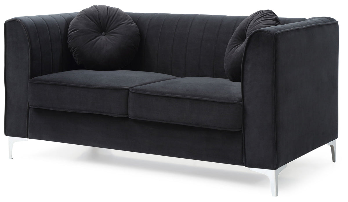 Glam Styled Micro Suede Loveseat