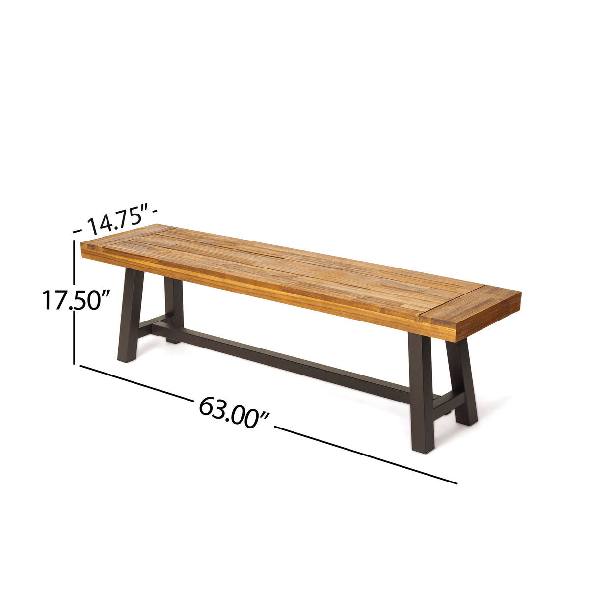 Tranquilizer - Outdoor Acacia Wood Bench With Slat Panel Design