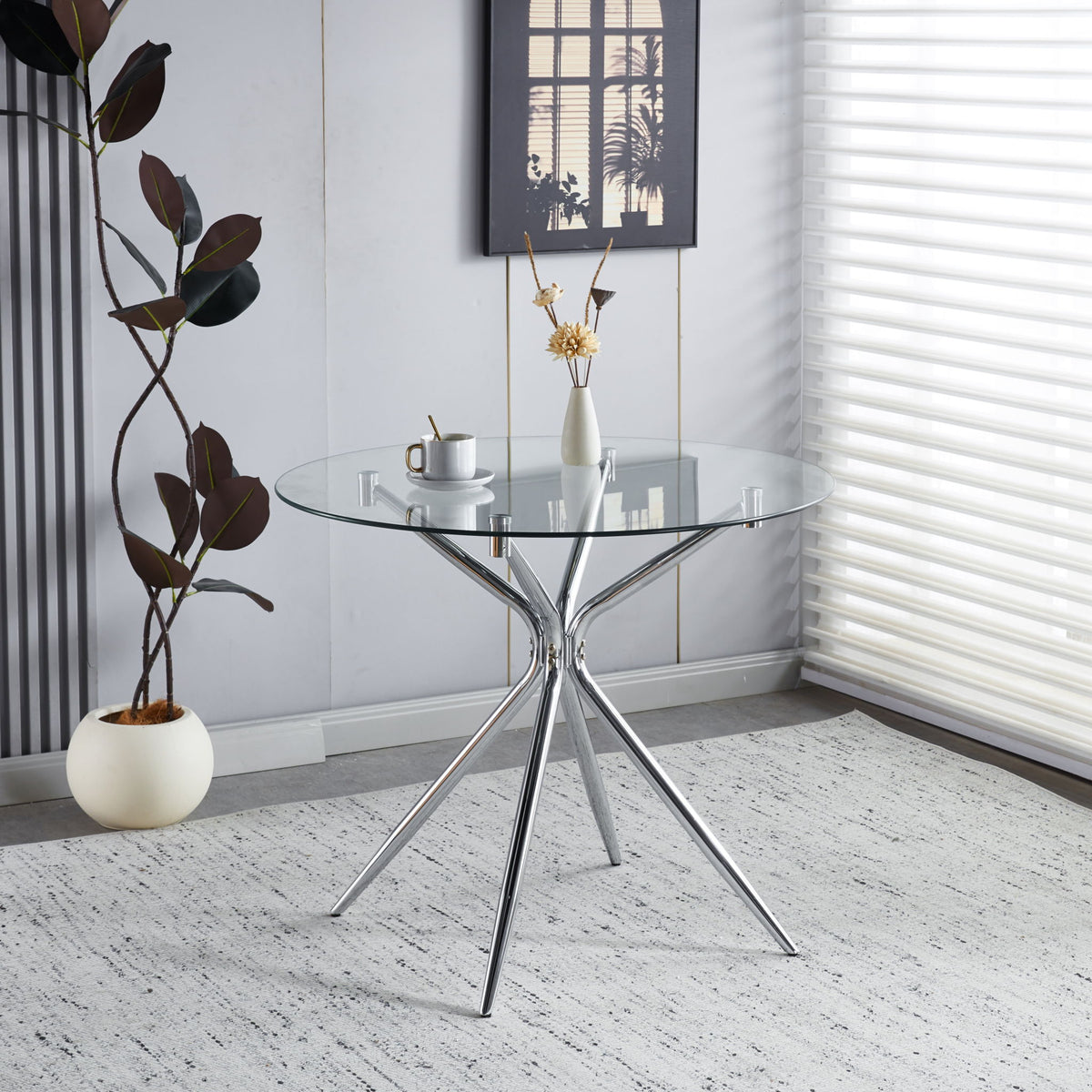 Compact Dining Table With Glass Top