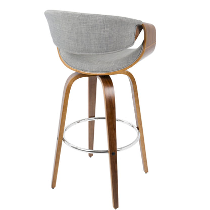 Curvini Mid - Century Modern Fixed Height Barstool With Swivel (Set of 2)