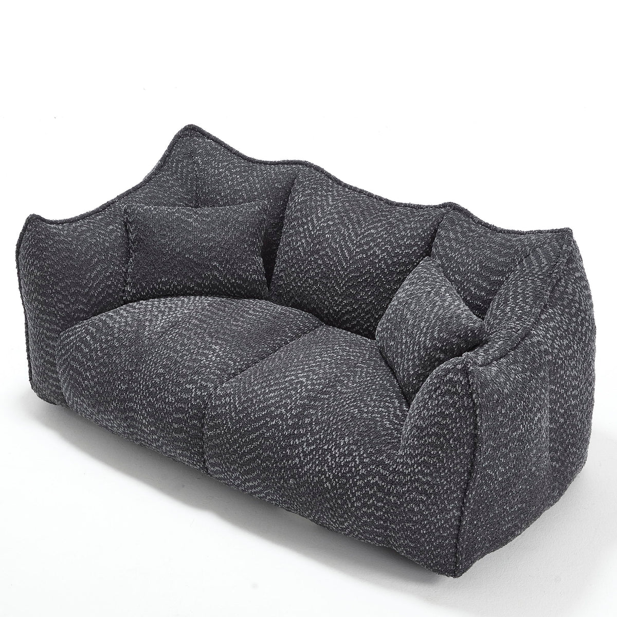 Comfortable Dual Beanbag Chair With High Resilience Foam Core For 2 People