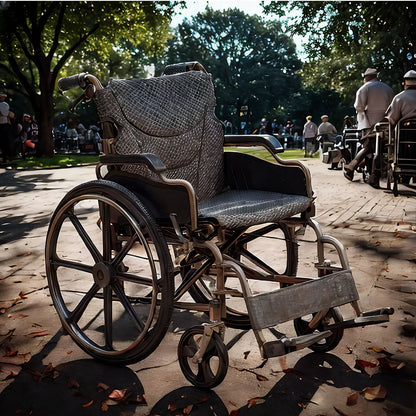Lightweight Wheelchair Foldable For Adults, Manual Transport Chair With Double Brakes