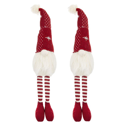 Christmas Gnomes Decorations, Christmas Table Home Ornaments For Holiday Party Gifts (Set of 2) - White / Red