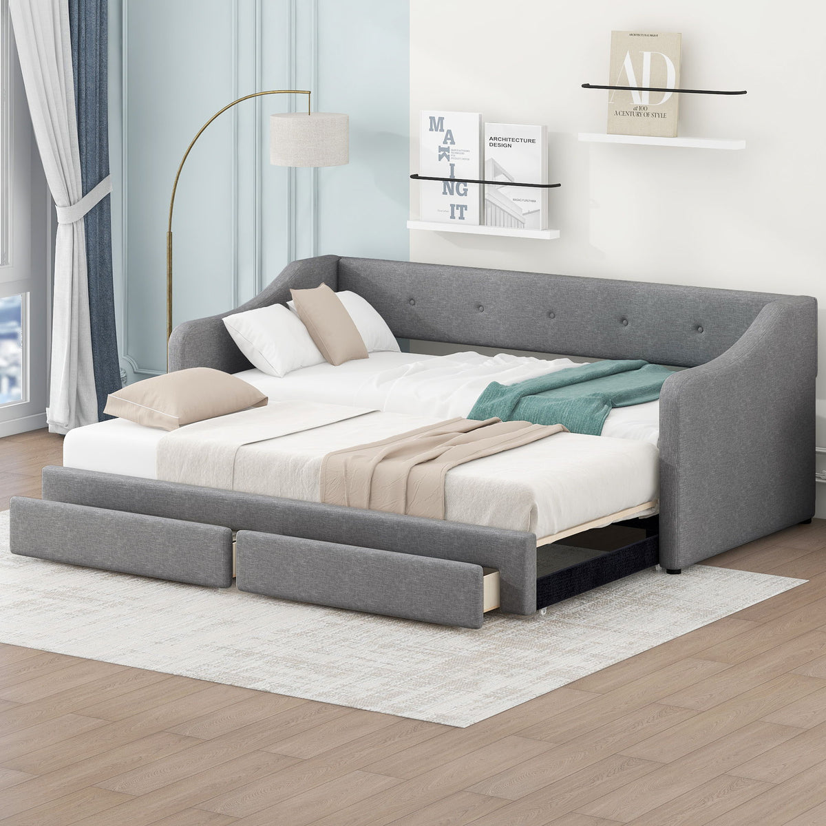 Upholstered Daybed With 2 Drawers