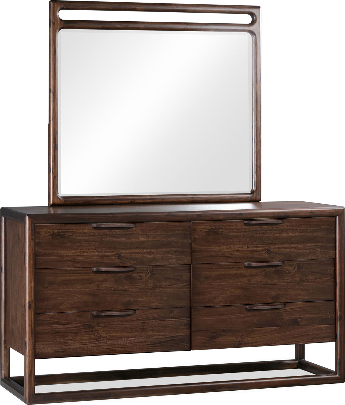 Sol - Beveled Glass Wall Or Dresser Mirror - Brown Spice
