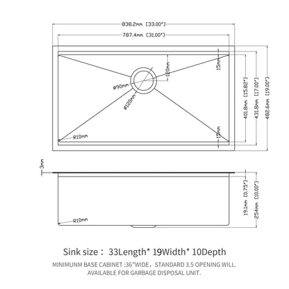 Workstation Kitchen Sink, Single Bowl Undermount