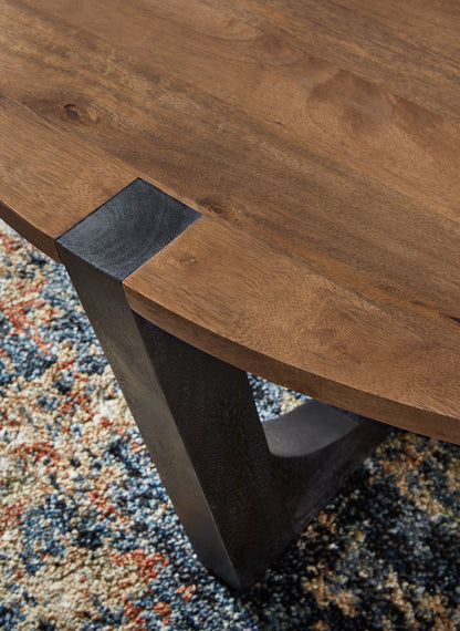 Hanneforth - Round Cocktail Table - Brown