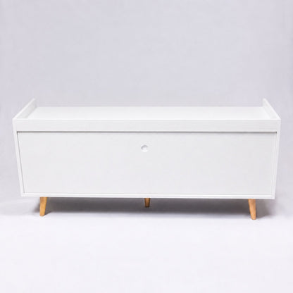 TV Stand For TVs Up To 60" With Open Storage Shelf, 2 Doors, 1 Drawer And Cable Management