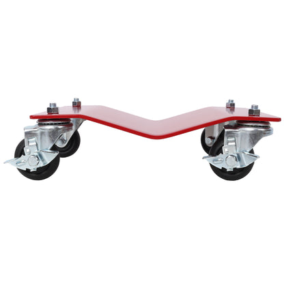 Heavy Duty Steel Vehicle Dollies With Brakes, 2500Lbs Capacity