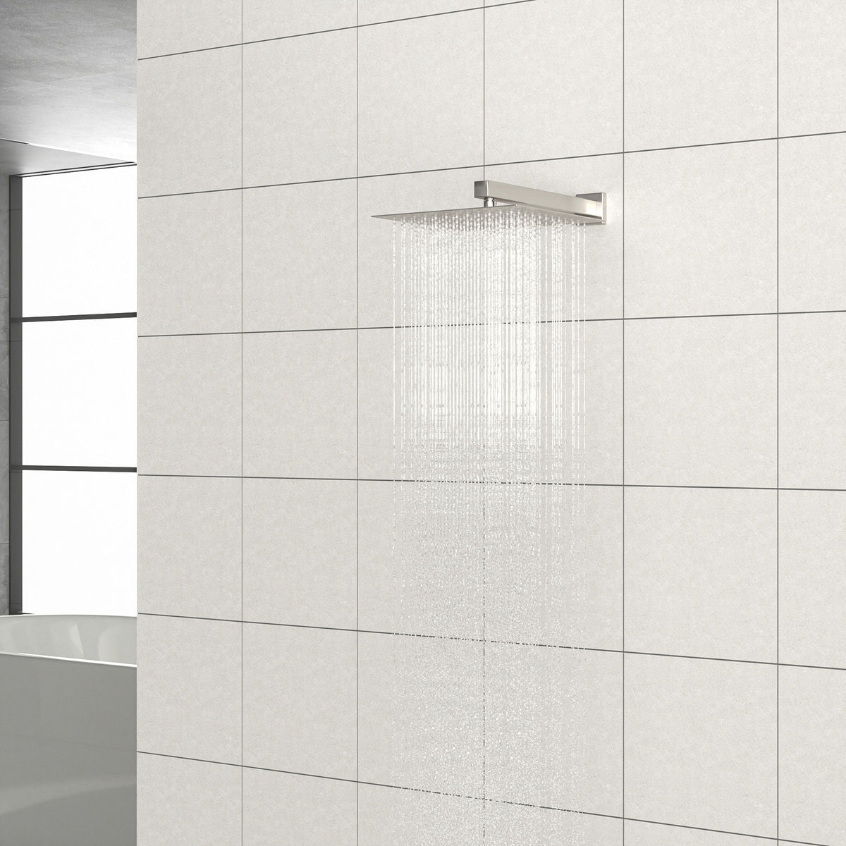 Ultra Thin Square Rainfall Shower Head Stainless Steel, Wall Or Ceiling Mount