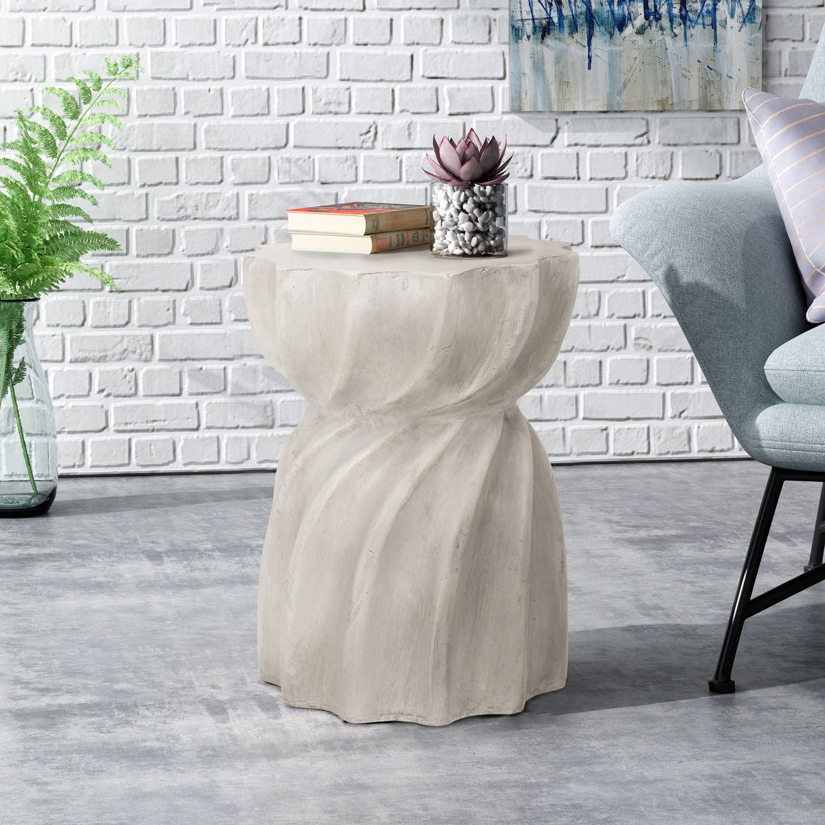 Modern Canis Side Table Outdoor Use - Gray