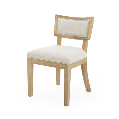 Farmhouse Style Fabric Upholstered Side Dining Chair Set