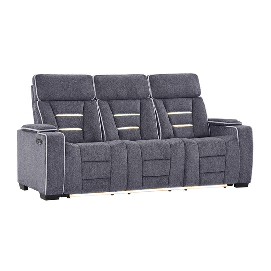 Austin - Reclining Sofa With Storage Arms - Gray