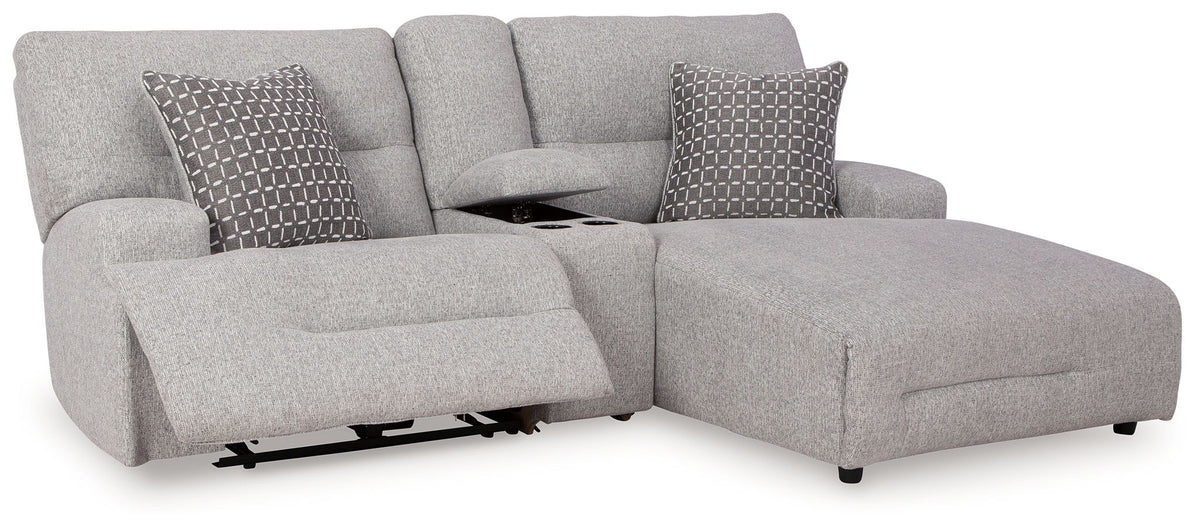 Acklen Place - 2 Pc. - 3-Piece Power Reclining Sectional Sofa With Raf Chaise, Wide Seat Power Recliner - Pewter