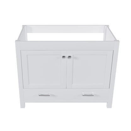 42" Bathroom Vanity Base With Doors And Drawer - White