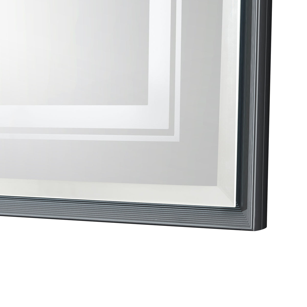 LED Bathroom Beveled Mirror, 3000 - 6000K Gradient Front And Backlit LED Mirror For Bathroom, 3 Colors Dimmable, Ip54 Enhanced Anti Fog