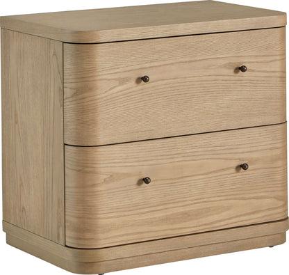 Penny - Two Drawer White Ash Nightstand - Buff Cream