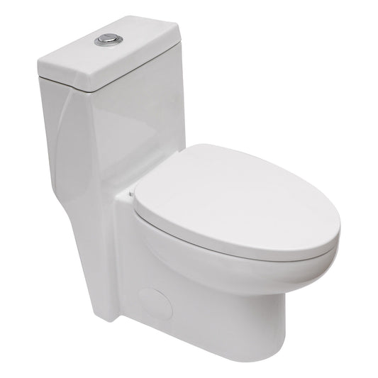1 Piece Toilet With Dual Flush And Soft Closing Seat - White