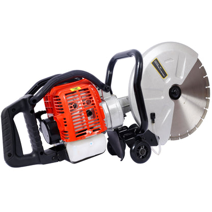 Industrial 52Cc 2 Stroke Gas Powered Concrete Cut Off Saw With Blade Steel - Red