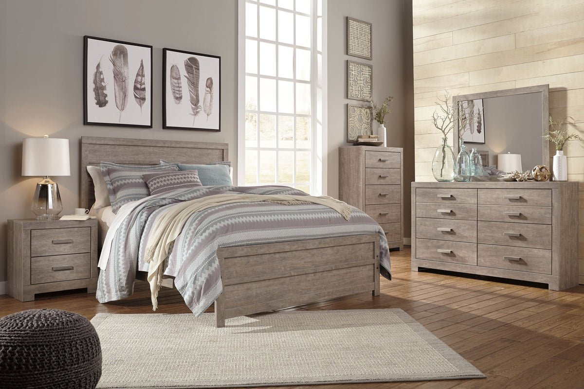 Culverbach - 4 Pc. - Dresser, Mirror, Chest, Queen Panel Bed - Gray
