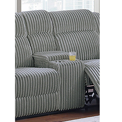Motion Loveseat With Console Reclining Couch Plush Textured Seat - Smoke
