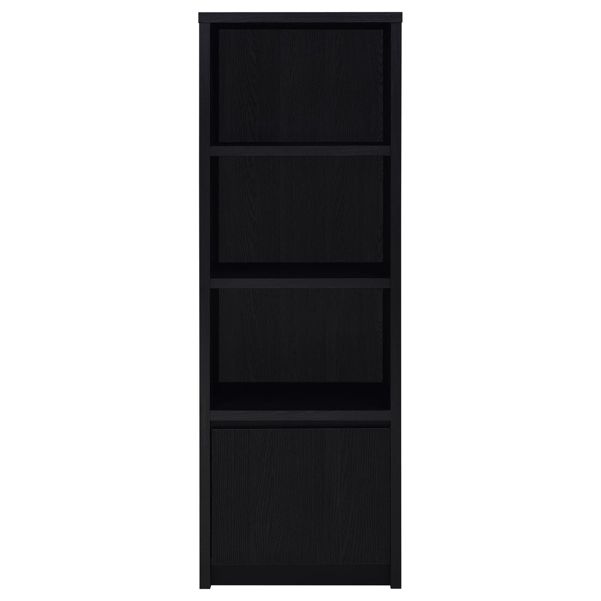 Sloat - 3 Shelf Media Tower With Cabinet Storage - Black