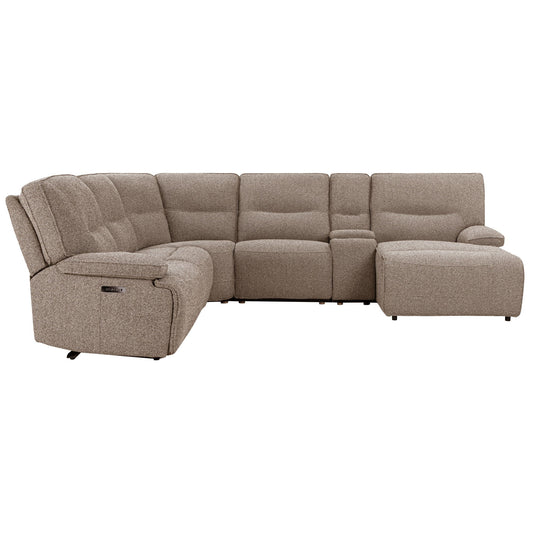 Lucius - 6 Piece Modular Zero Gravity Power Reclining Sectional With Right Arm Facing Chaise - Gellar Earth