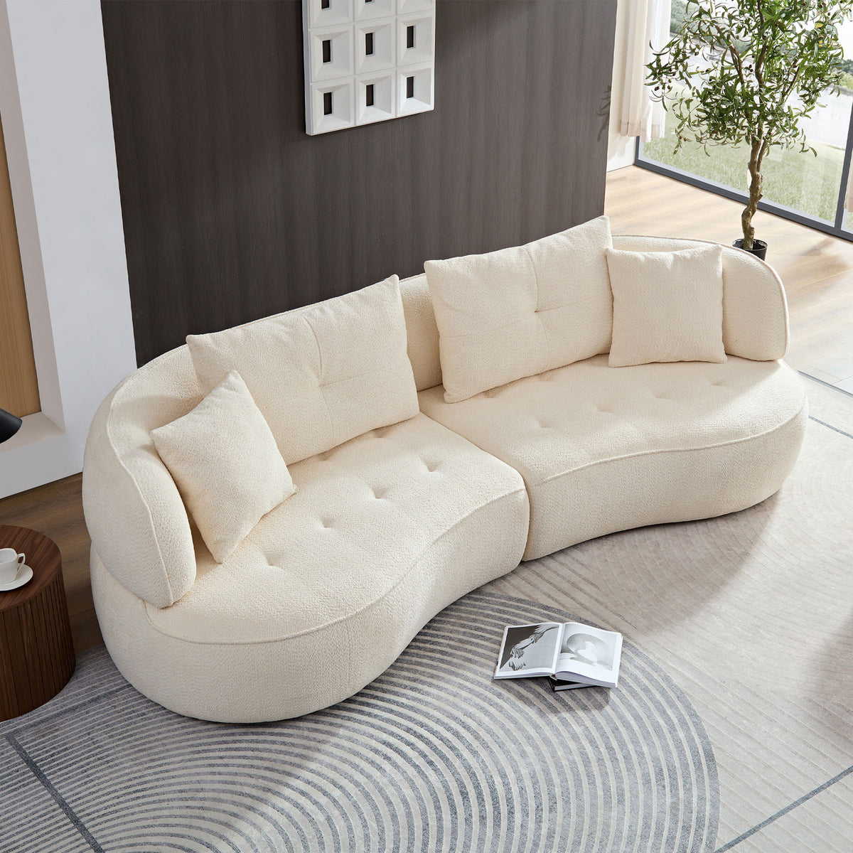 Modular Sofa, Durable Fabric, Solid Wood Frame, High Density Sponge Padding, Seating For 4