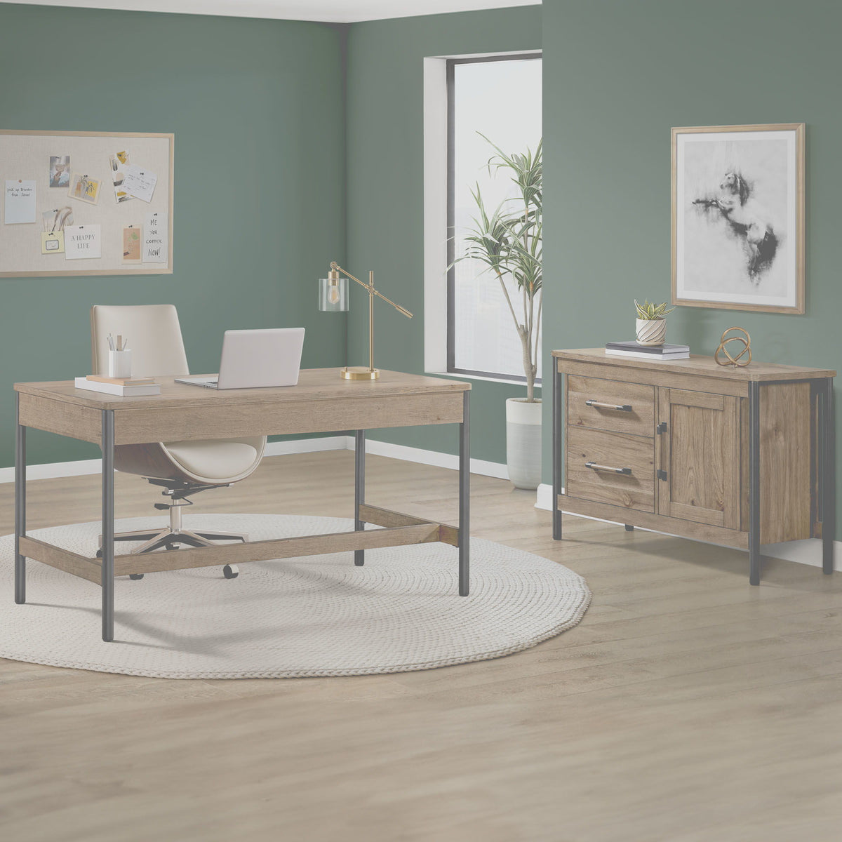 Norcross - 60" Writing Desk - Hickory
