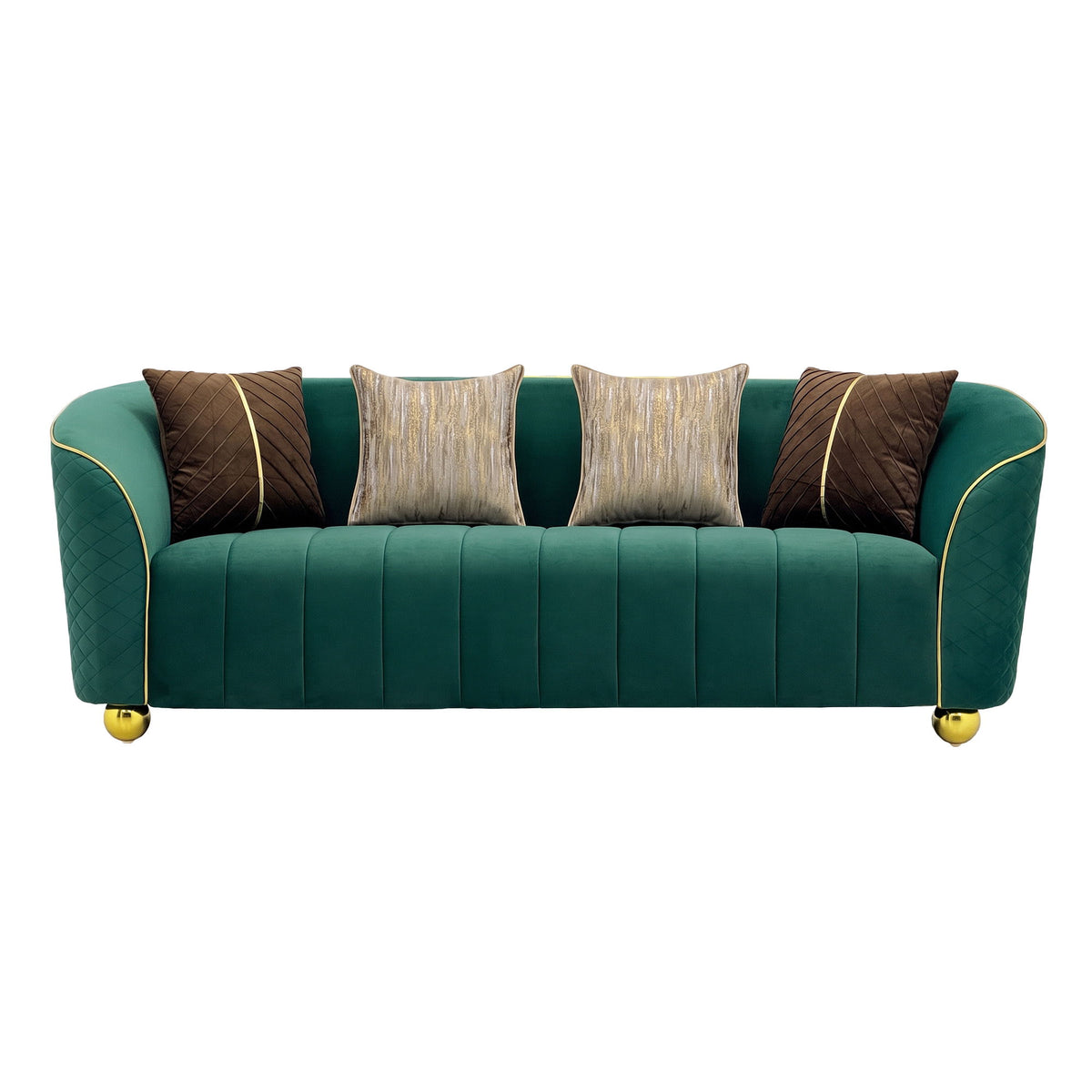 Sofa With Metallic Accents