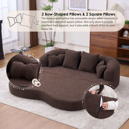 Foldable Sofa Bed, Boneless Couch Convertible Sleeper With 4 Pillows