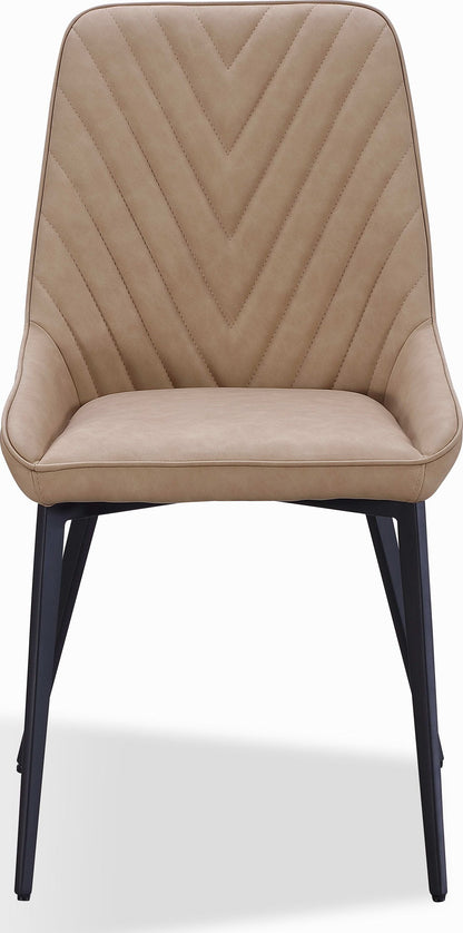 Lucia - Metal Leg Upholstered Synthetic Leather Dining Chair (Set of 2)
