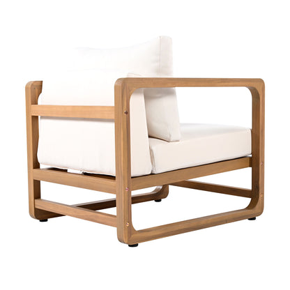 Outdoor Lounge Chair With Oversized Cushion Set For Patio