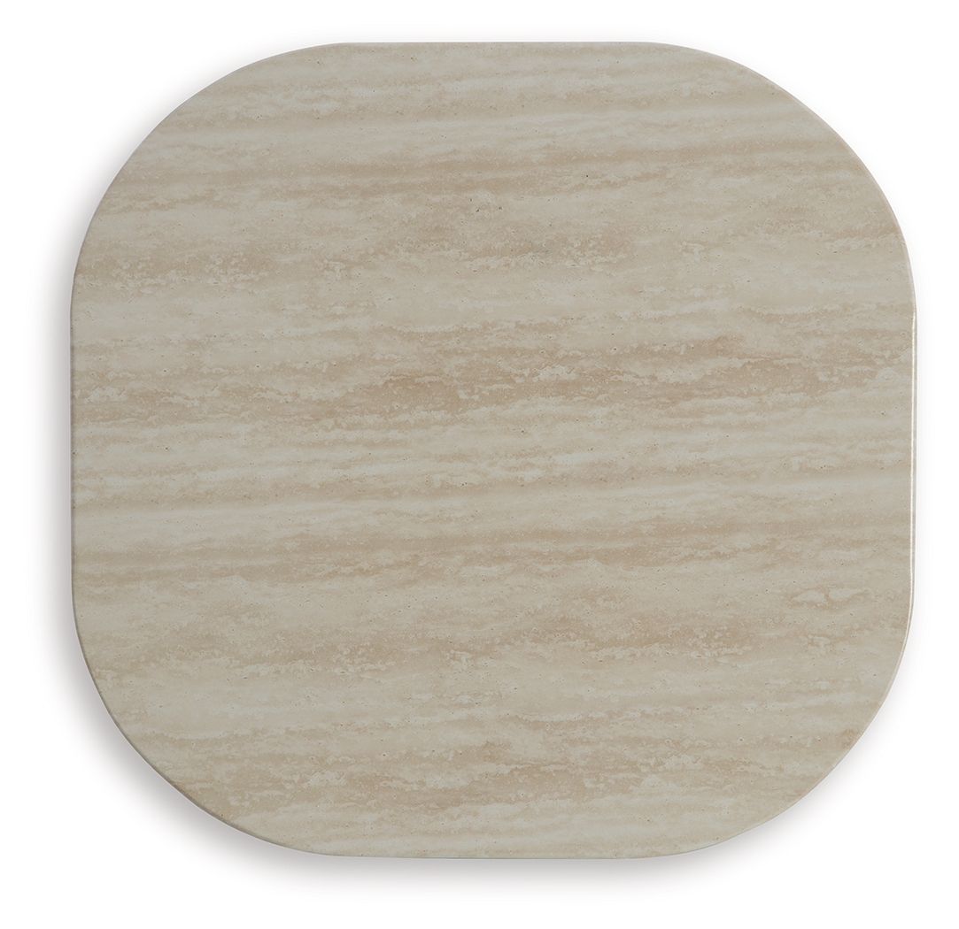 Kimora - Square End Table - Beige / Dark Brown