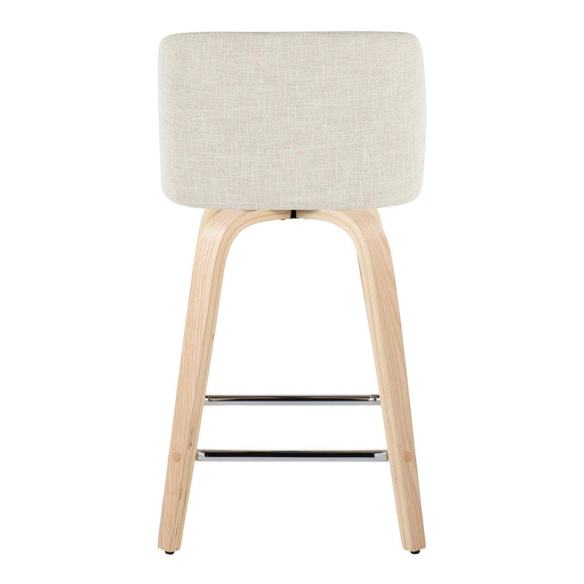 Toriano - Contemporary Fixed Height Counter Stool Swivel With Square Footrest (Set of 2)