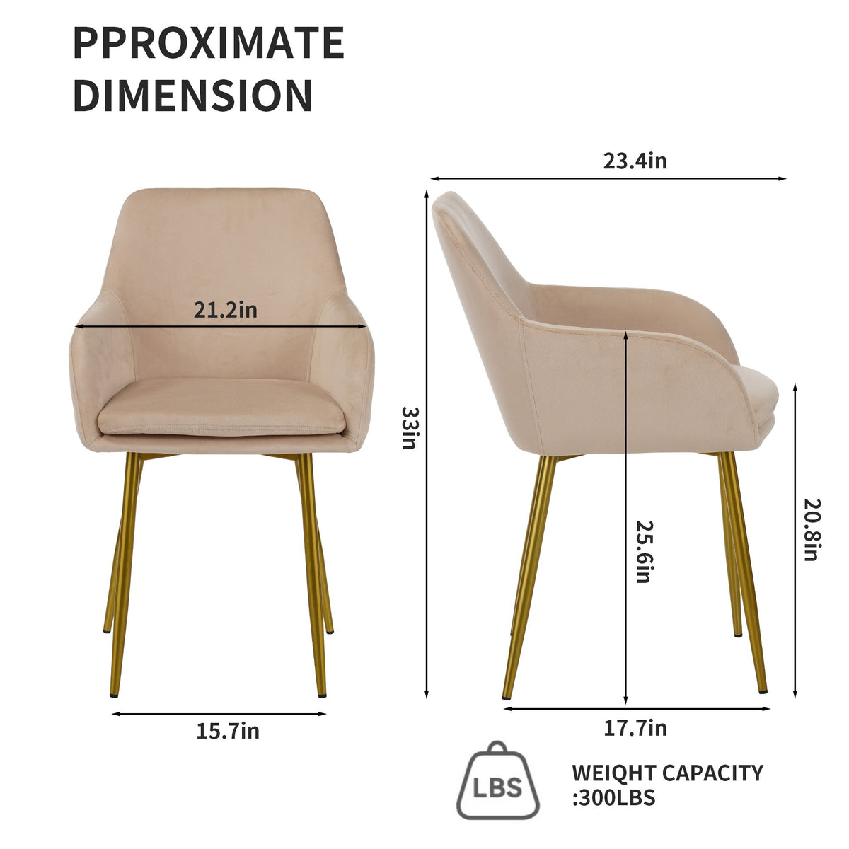 Dining Chair Set For Dining Rooms (Set of 2) - Beige