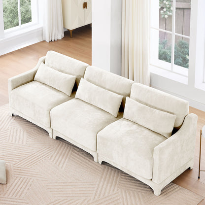 Elegant Sofa With Ergonomic Design And Lumbar Pillows