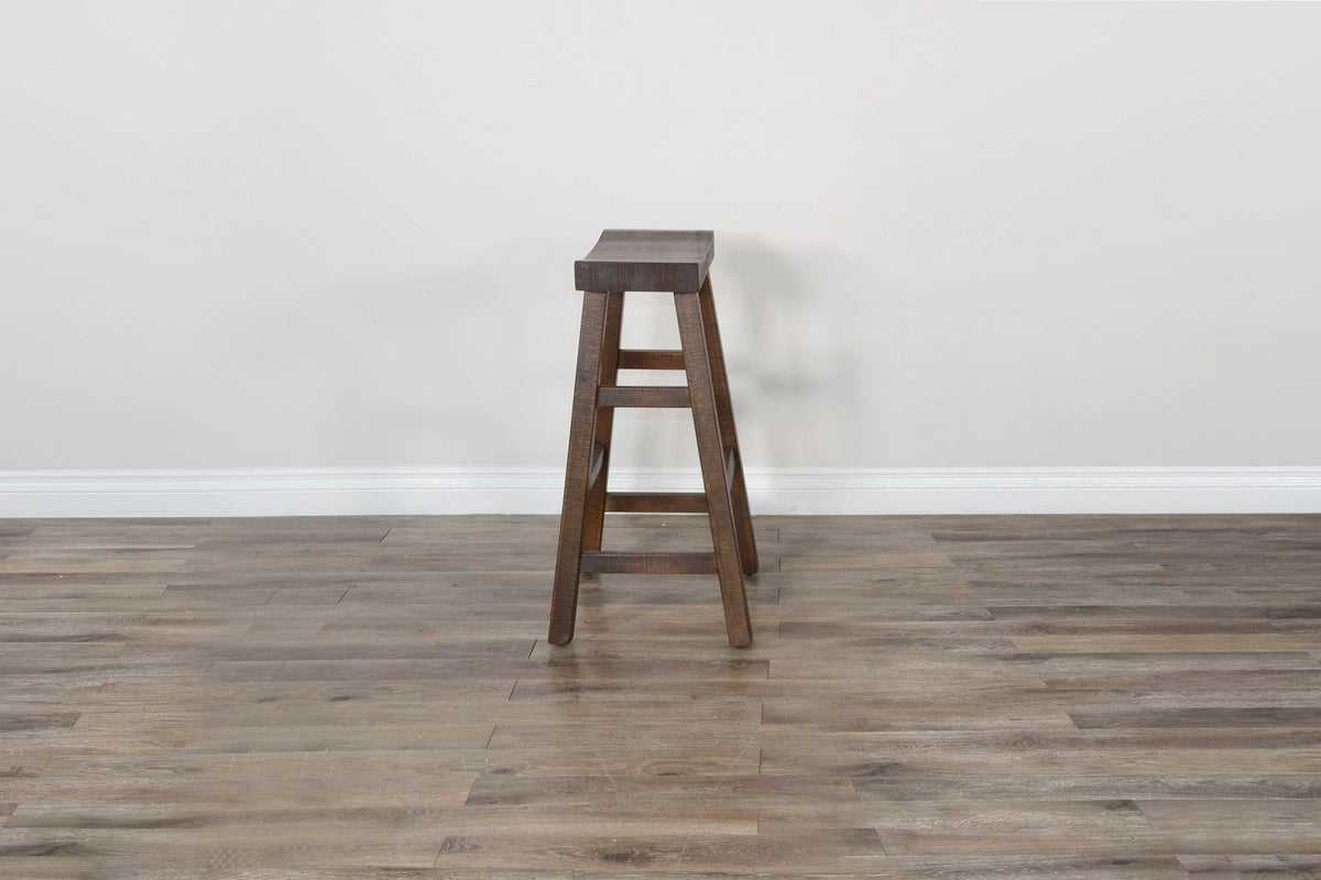 Homestead - 30" Saddle Seat Stool With Wood Seat (Set of 2) - Black Walnut