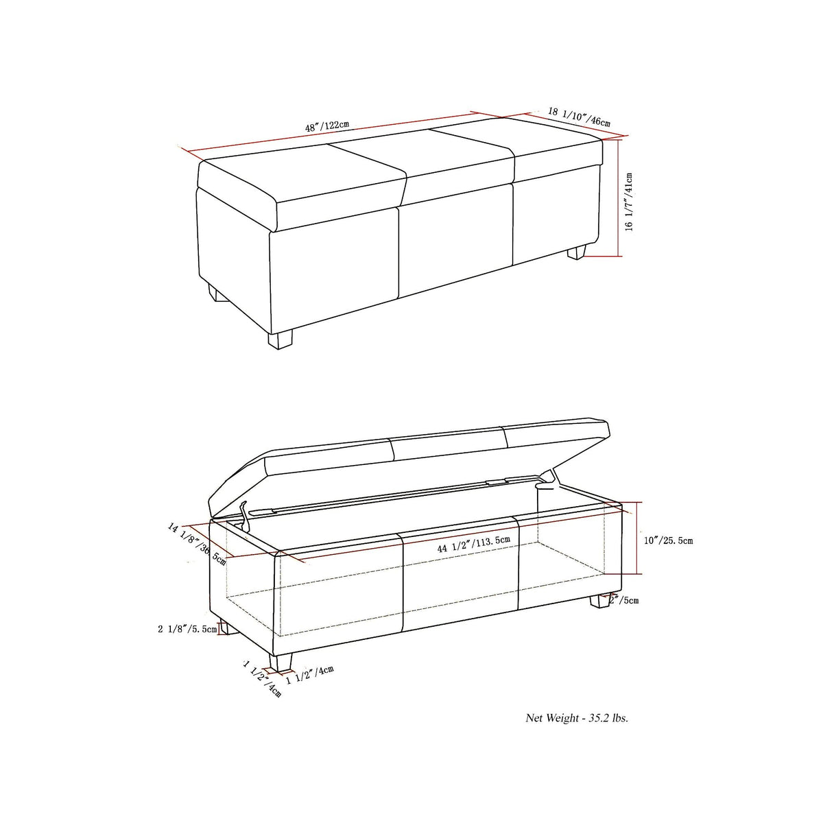 Avalon - Multifunctional Storage Ottoman Bench