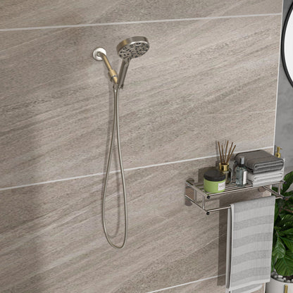 Multi Function Adjustable Hand Shower 8 Function Hand Shower, Plastic Construction - Brushed Nickel