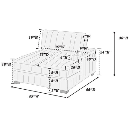 RAF Chaise With Cup Holder Modular Living Room Furniture