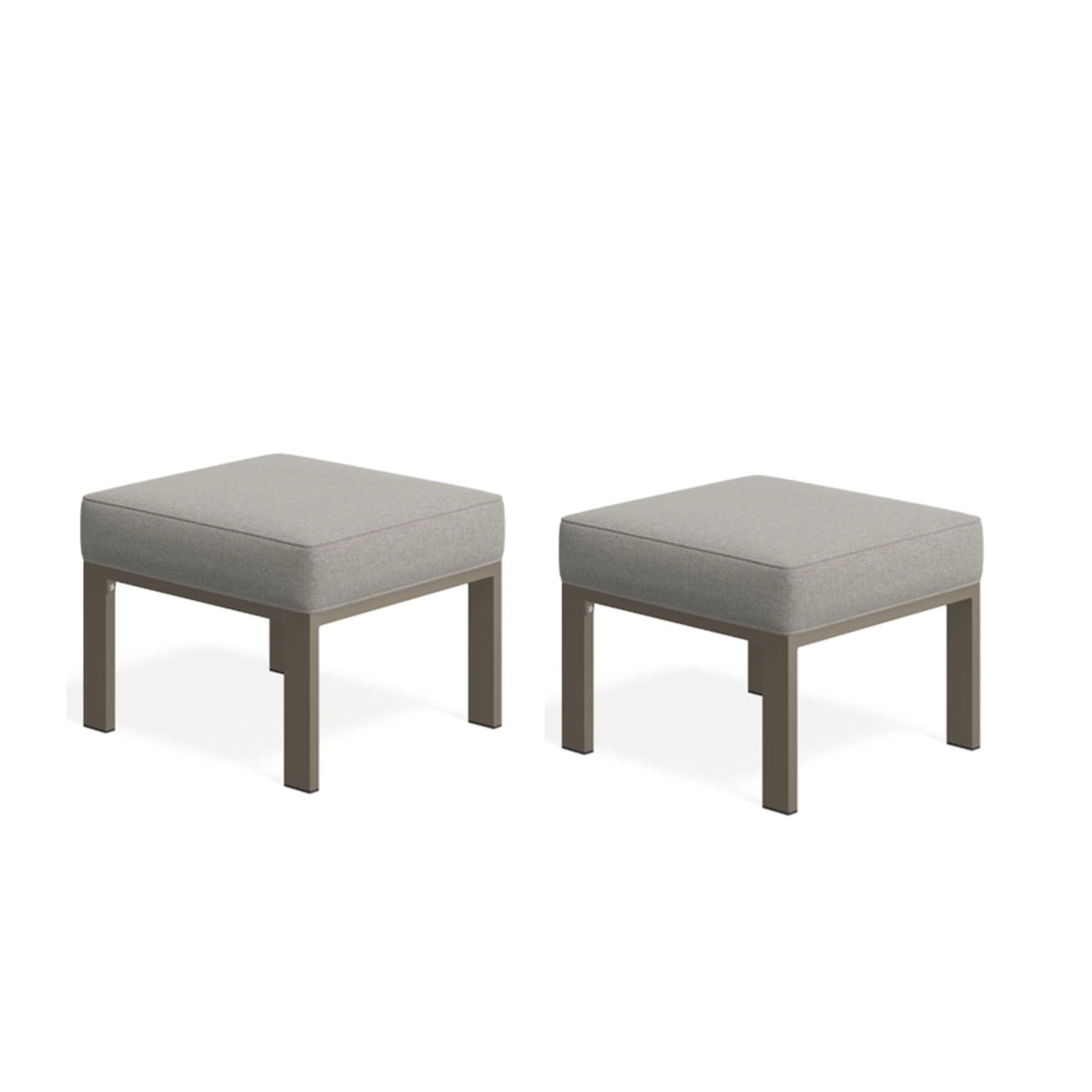 All-Weather Patio Ottomans With Thick Cushions (Set of 2)