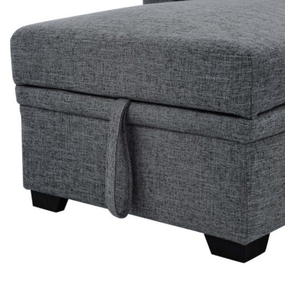 Reversible Storage Chaise - Dark Gray