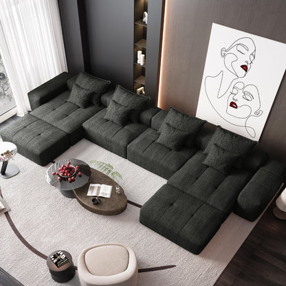 Modern Oversized Diy Combination, Modular Sectional Sofa With Pillows